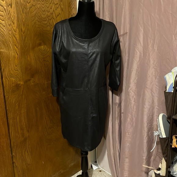 Gabrielle Union New York & company faux leather mini dress,sz.S - Picture 1 of 4